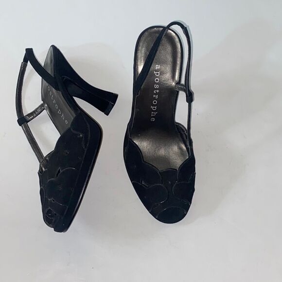 VTG, Apostrophe 85261 560 Fine Leather Upper Suede Heels Women Shoes Size 5 - Picture 1 of 11